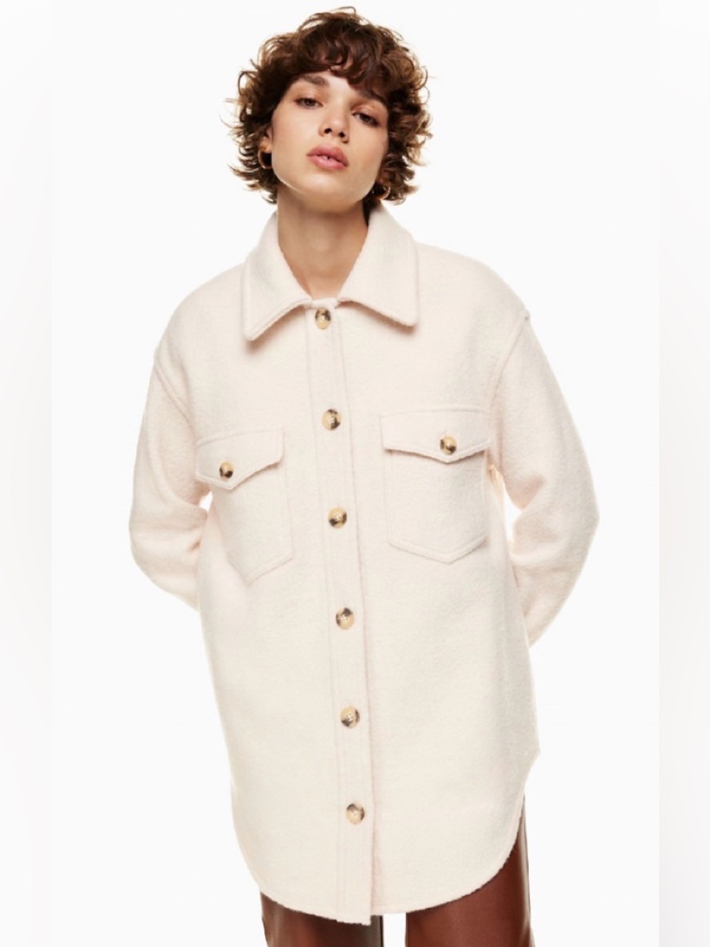 Wilfred Free The‎ Ganna Shirt Jacket Cream Women’s Medium Oversized